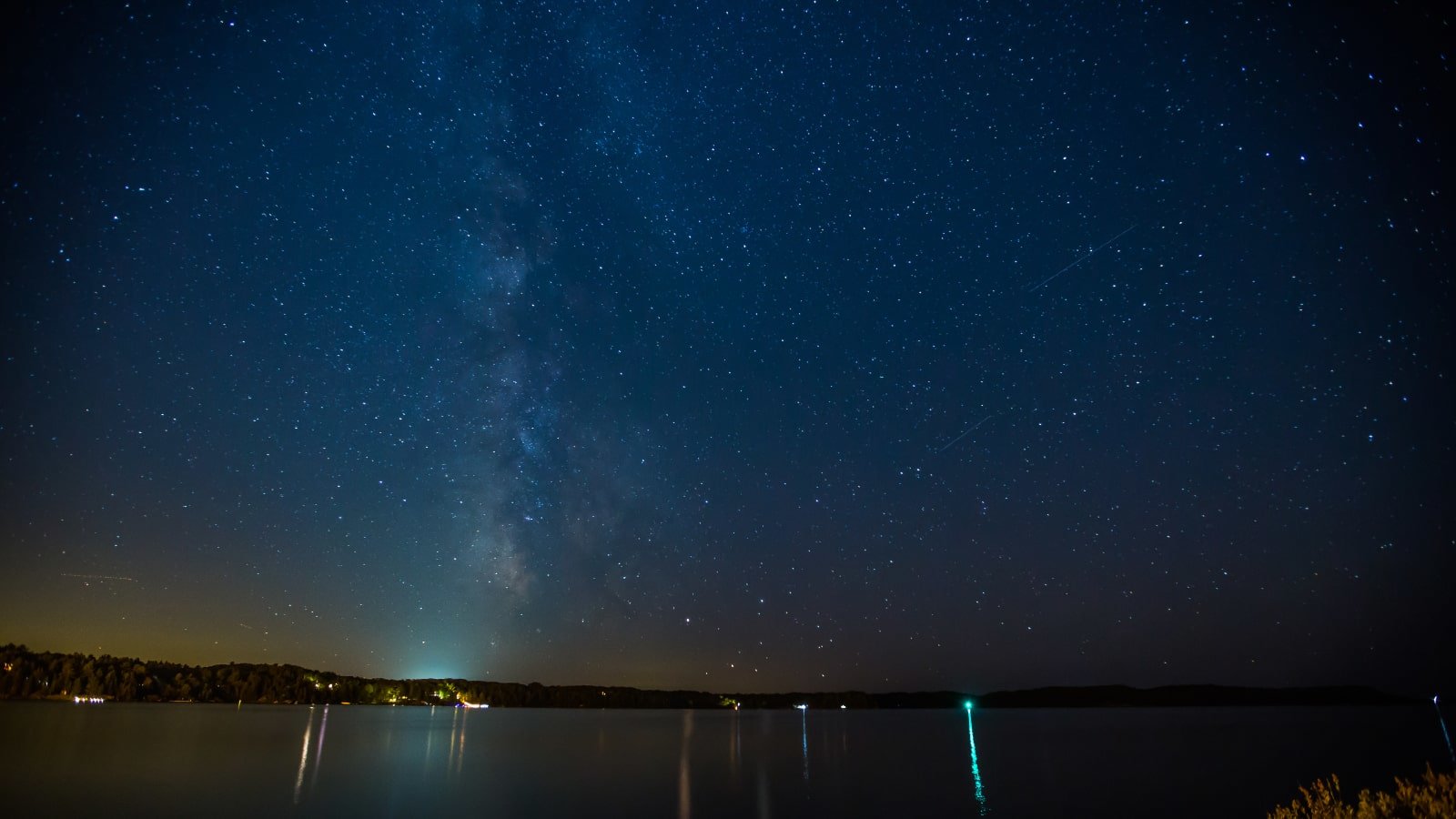 Night sky and stars over Parry Sound, ON